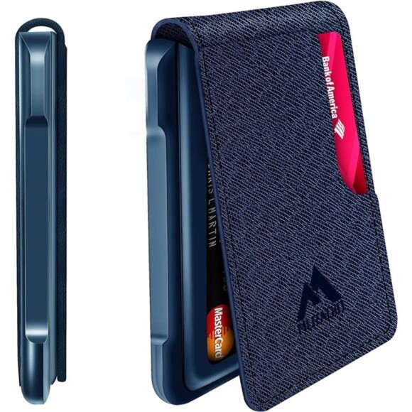Tactical Bifold Wallets for Men Saffiano Blue